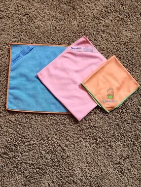 Norwex Blue, Pink & Orange Microfiber Cloth Trio
